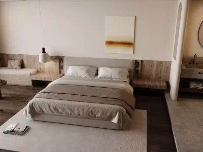 Japandi Master Bedroom Suite 3D model