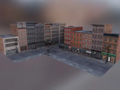 New York City SoHo Architecture Building Pack Low-poly 3D model