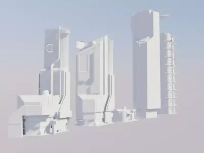 futuristic buildings  3D model