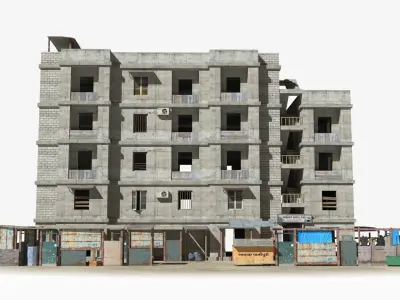Slum x24 Low-poly 3D model