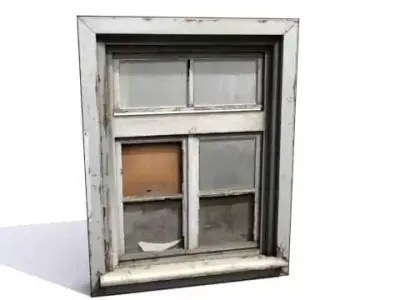 Window 6 wooden Low-poly 3D model