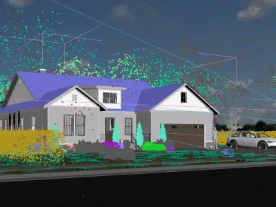 Modern Tiny House Exterior 3ds Max Scene 3D model