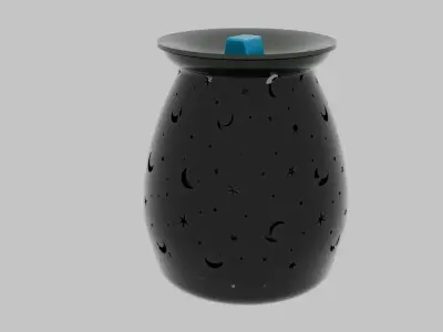 Moon And Stars Wax Warmer Low-poly 3D model