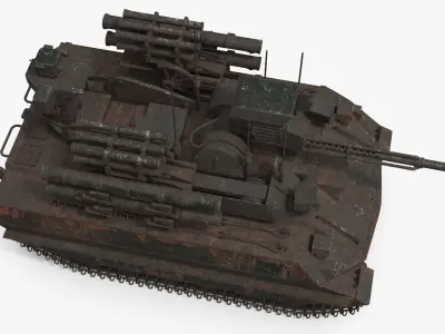  Missile Carrier Vehicle with Rotating Cannon Green Damaged 