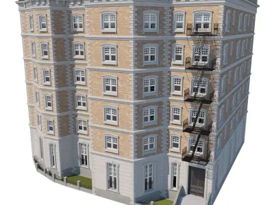 New York City Apartment Building 04 THREEDEE INC Low-poly 3D model