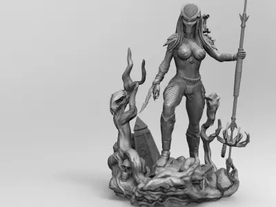 Predator Girl 3D print model