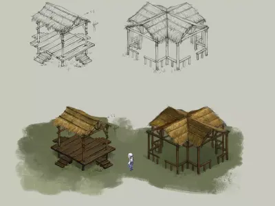 Type X - Pavilion - Bridge 3D model