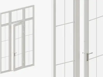 Classic style glass doors with OPENING option 3D model