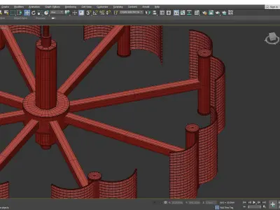 SENSE C modern chandelier with gold accents Low-poly 3D model