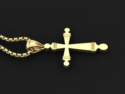 High Cross Pendant Light Gold 18K 3CP024 3D print model