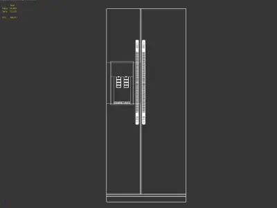American style twin door fridge freezer with drinks dispenser Free 3D model