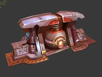 Wall Fortress - Flame Type 02 3D model