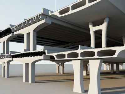 Highway Interchange 3D model 3D model 3D model