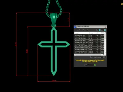 Cross Light Gold 4CP048 3DM STL 3D print model