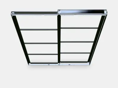 PAX Pair of sliding door frames w rail 2 Low-poly 3D model