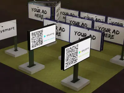 Billboards and modules classic rotative and TV 3D model