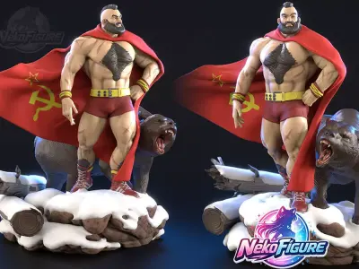 Zangief Street Fighter Statue Figurine stl printable 3D print model