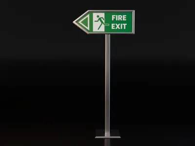 Floor Stand for Fire Exit Free low-poly 3D model