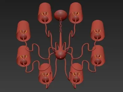 Briana chandelier with four lamps 3D model