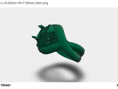 Women Ring With Oval Cut Center Stone 3D print model