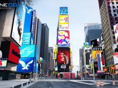 NYC Broadway 7th Av Times Square V2 3D model