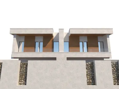Modern villa exterior 01 3D model