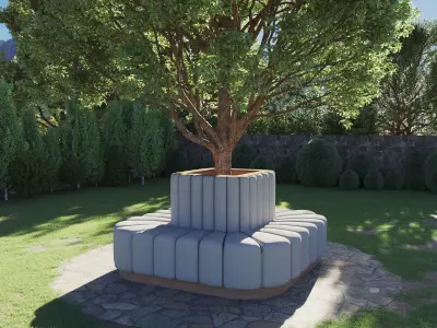 Outdoor seating 3D model purchase