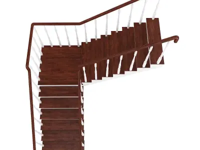 Wooden Stairs 13 3D model