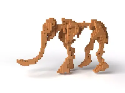 MammothSkeleton Minecraft Voxel Low-poly 3D model