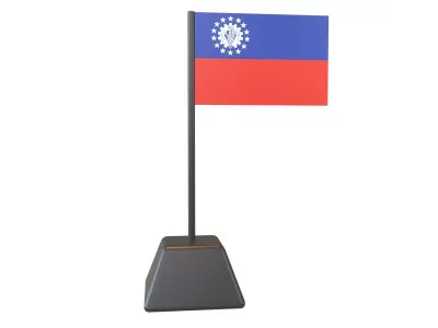 Civil Ensign of Myanmar 1974 v1 001 Low-poly 3D model