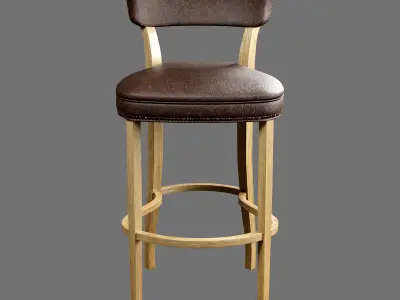 Bar stool 3D model 3