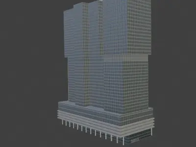 Rotterdam - De Rotterdammer Low-poly 3D model