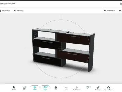 low poly AR vr shelves Low-poly 3D model