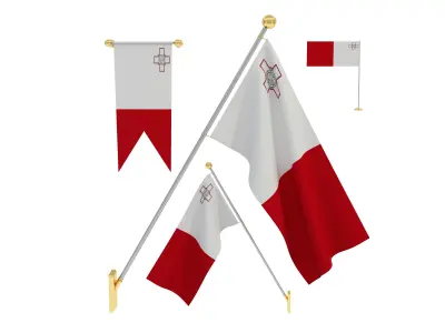 Flags of Malta 3D model