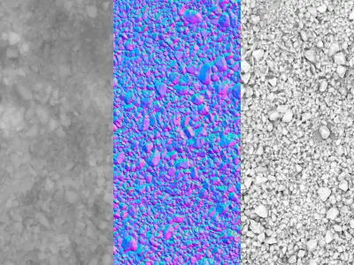 Gravels - 3D Texture - 300 x 300 cm Seamless scan - 18k Texture