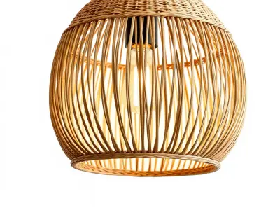 Wicker Basket Pendant Light Model Pack for Interiors Low-poly 3D model