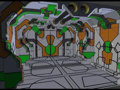 Sci-fi corridor 3D model get