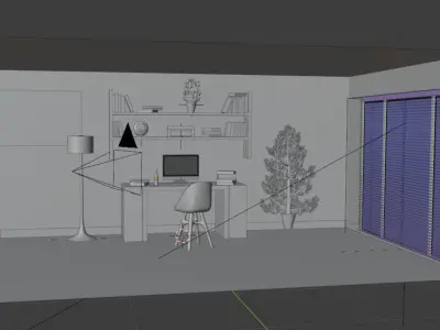Study Room - whole scene 3D model