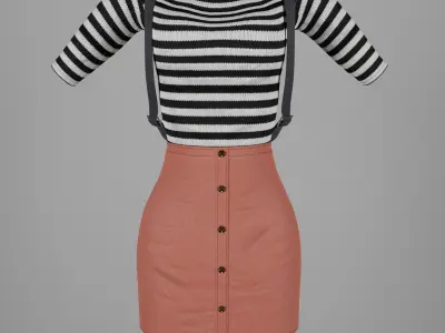 Woman fashion outfit v6 3D model