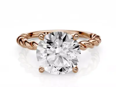 Engagement ring Dina  1-50ct 3D print model