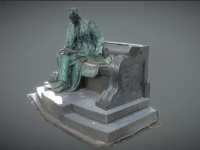 Karolyi Sandor counts statue 3D model