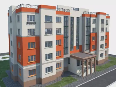 Building and landscape model 3D model