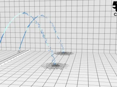 LUMION ANIMATED FOUNTAIN Jet arc fountain HIGH ANGLE PARABOLA 3D model