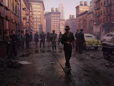 Film Noir Street Crowd Modular Character Asset Pack 3D model