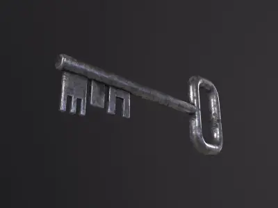 Old Key 3D Model Low-poly 3D model