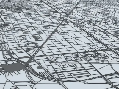 Barcelona Road Network and Streets 3D model