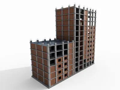 Construction Building Low-poly 3D model