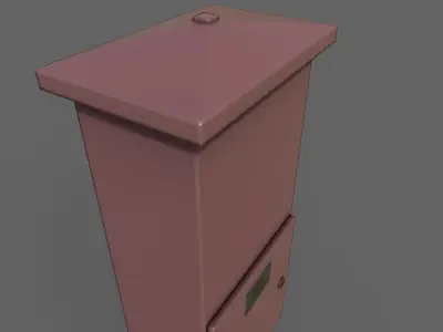 PBR Electric Box Red V4 Low-poly 3D model