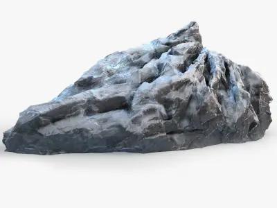 Snow Cliff Boulders Low-poly 3D model