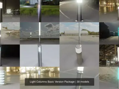Low-Poly Light Columns Basic Version Package